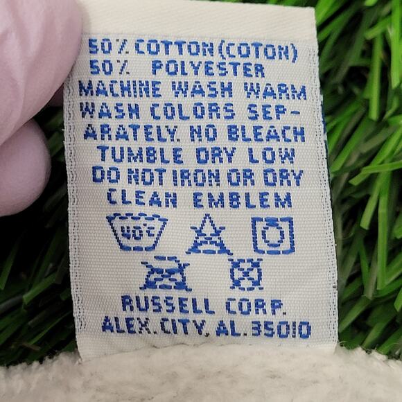 Vintage 80s Oklahoma Dad Sweatshirt XL 23x27 Gray Arch-Spellout - Picture 14 of 15